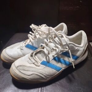 Adidas Indoor Shoes White Mesh Athletic Sneakers